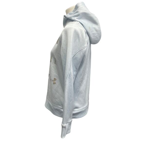 Under Armour Womens Small Light Blue Polyester Long Sleeve Hooded Sweatshirt - Picture 3 of 5